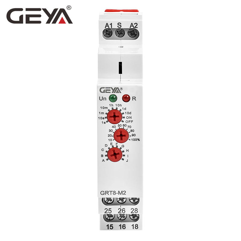 GEYA GRT8-M1 AC/DC12V~240V off Delay Timer 24v on Delay 12v Dc Multifunctional Din Rail Timer Relay
