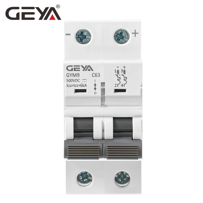GEYA Solar PV System MCB GYM9 DC 6KA 4P 250V 500V 750V 1000V Mini Circuit Breaker