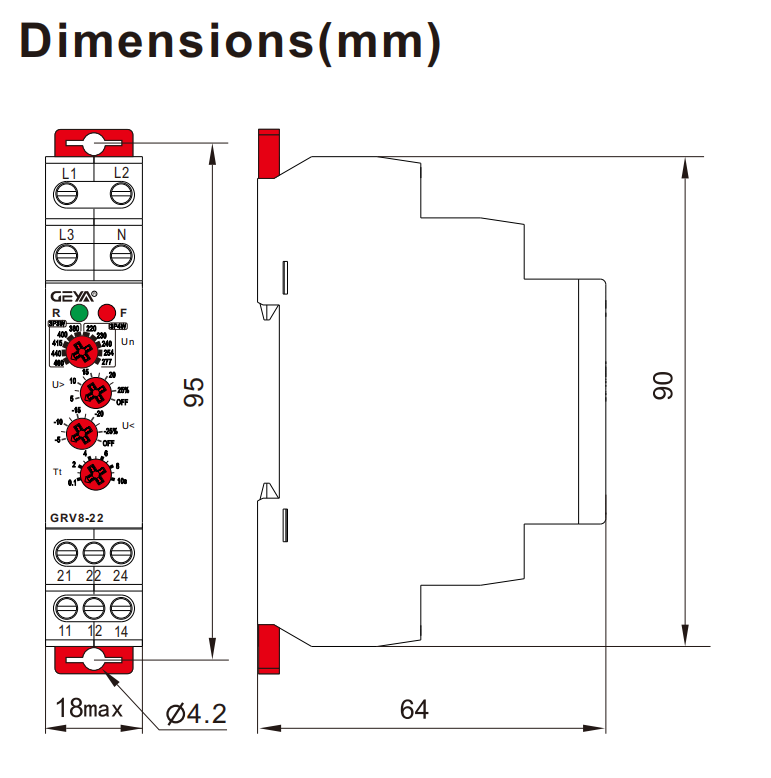 GEYA GRV8-25 Voltage Monitoring Sensitive Relay Voltage protection Relay 3 Phase Over and Under Voltage Protector