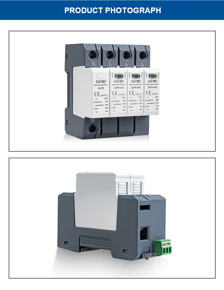 GEYA GSP9-D20-1P-20KA Surge Arrestor 300V 50/60HZ 30KA Voltage Protector SPD