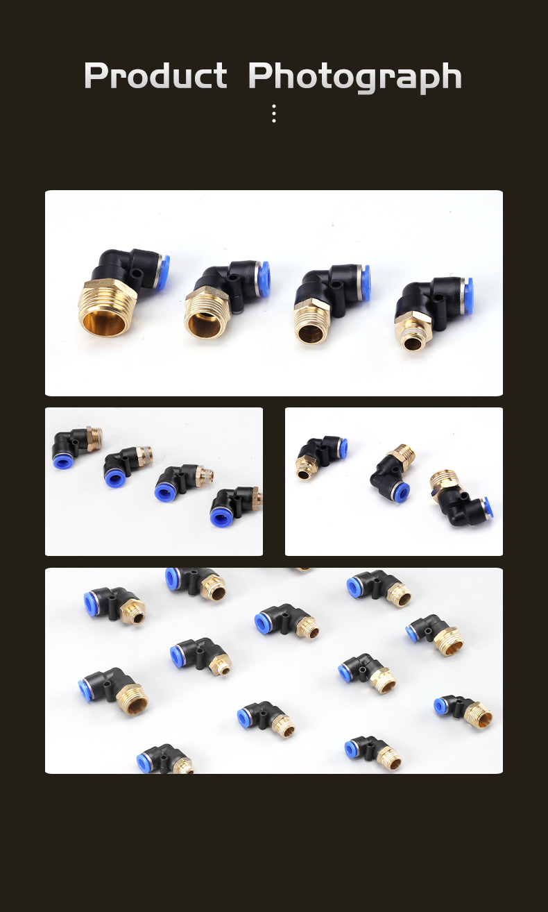 GEYA PL Pneumatic Fitting Elbow Fitting Push to Connector Air Hose Plastic Quick Connect Fitting