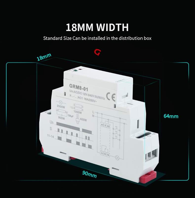 GEYA GRM8 12 Volt DC Latching Relays Relay 220V Din Rail Latching Switch Factory 12v Impulse Relay