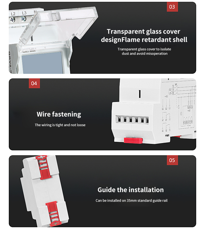 GEYA GRV8-SP SN  8A 70V-650V Over Voltage Under Voltage Protector Device LCD Digital Adjustable Voltage Relay
