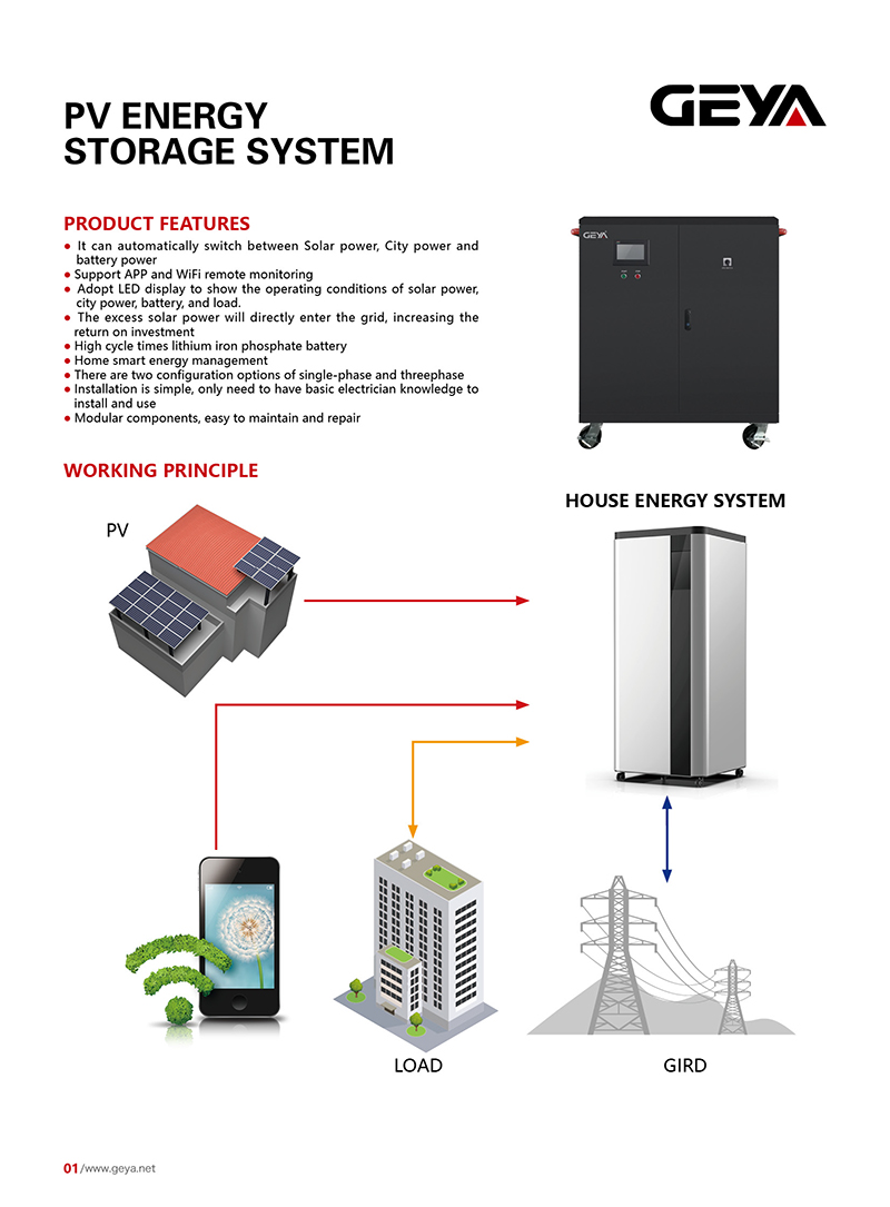 GEYA Lithium Ion Batteries 12v 24v 51.2v Battery Lifepo4 15kw 10kw 5kwh-20kwh Lifepo4 Solar Energy Storage Cabinet with Inverter