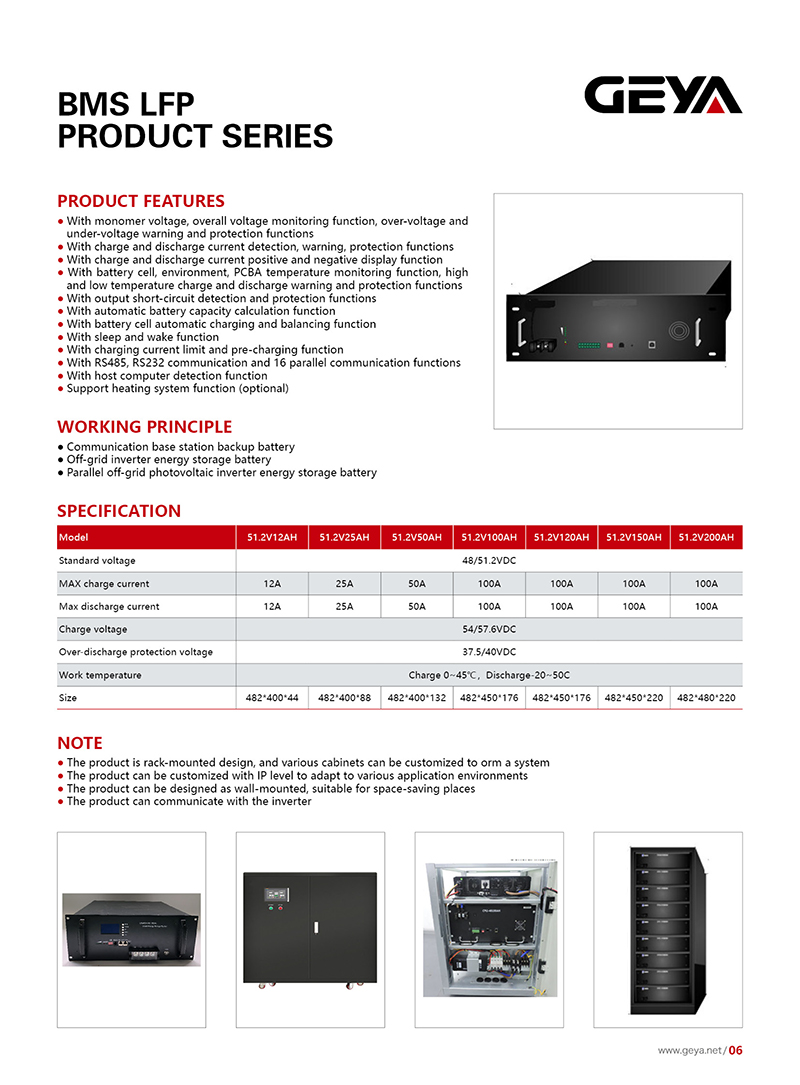 GEYA Lithium Ion Batteries 12v 24v 51.2v Battery Lifepo4 15kw 10kw 5kwh-20kwh Lifepo4 Solar Energy Storage Cabinet with Inverter