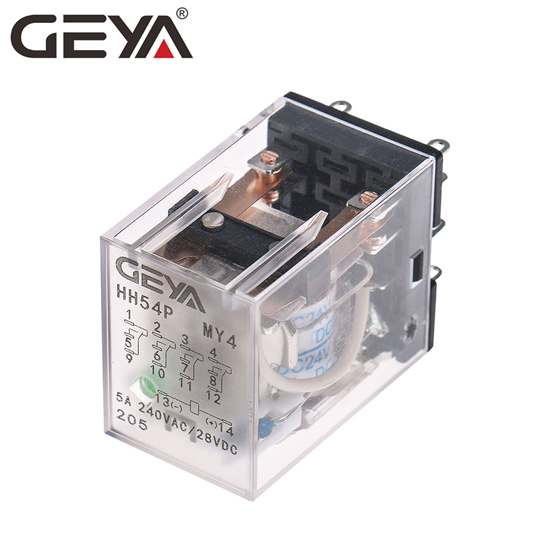 GEYA Mini General Purpose Relay HH54P MY3 DC 5A 110V 220V Modular Coil Relay
