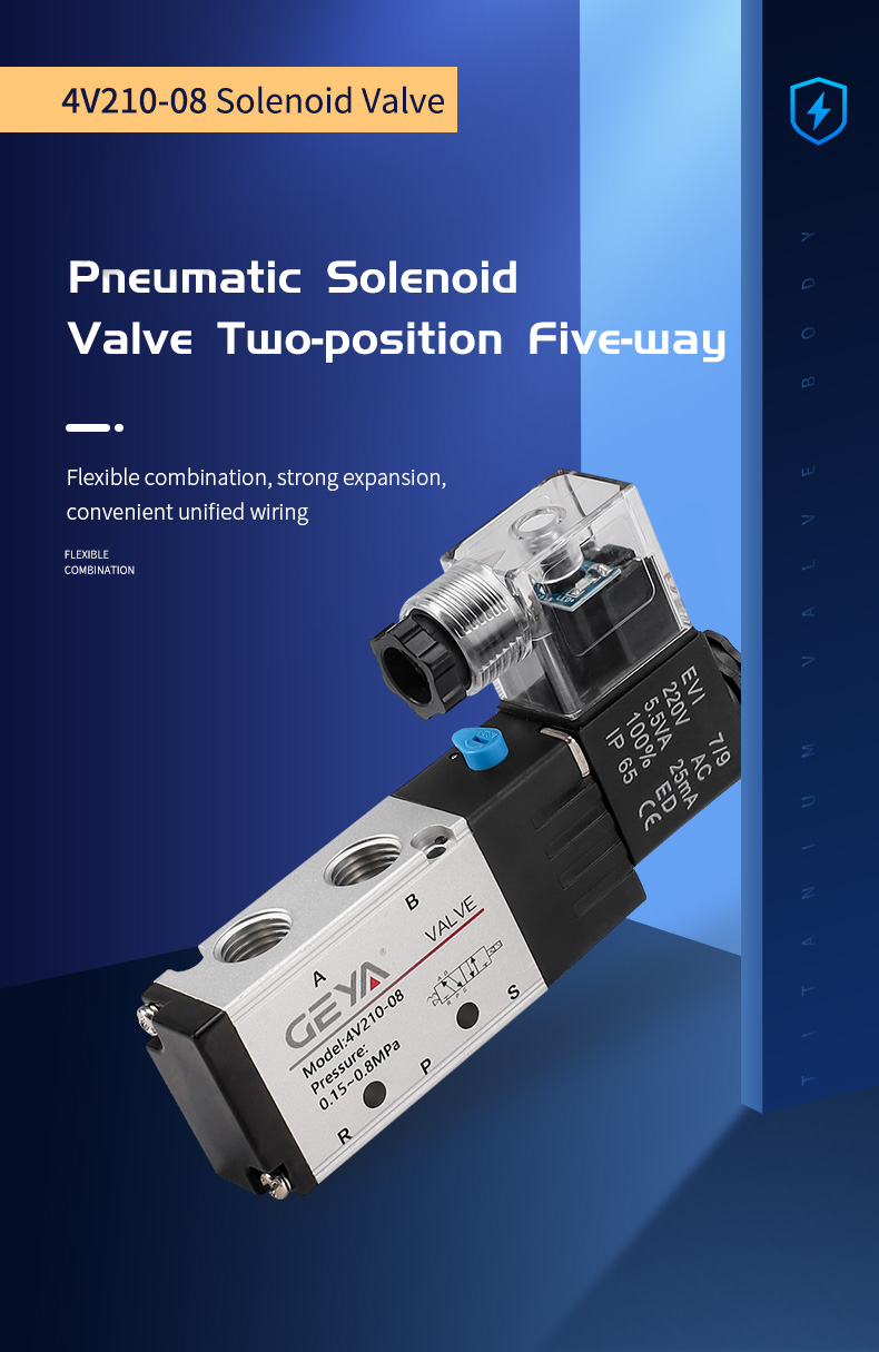 GEYA Pneumatic Solenoid Control Valve 5 Way parker Pneumatic Electric air Solenoid Valve 4v210