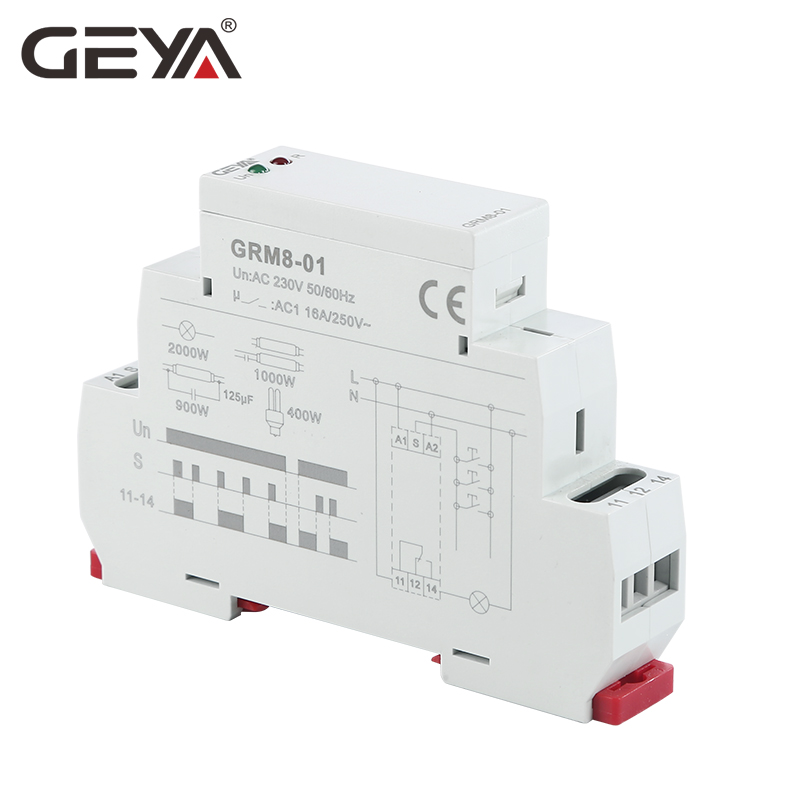 GEYA GRM8 12 Volt DC Latching Relays Relay 220V Din Rail Latching Switch Factory 12v Impulse Relay