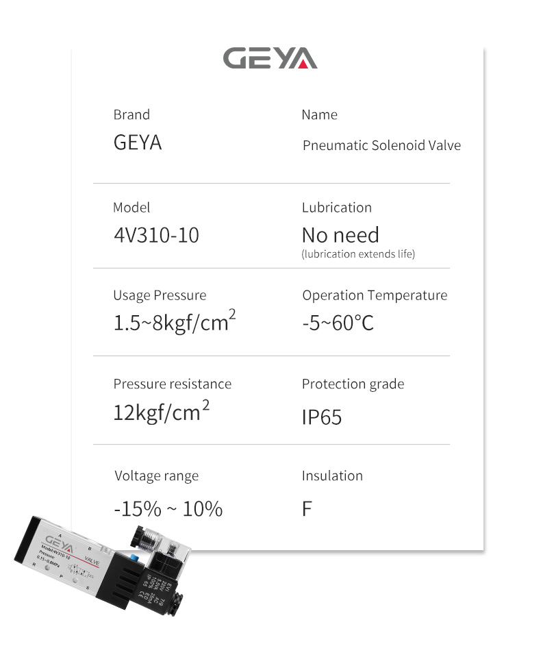 GEYA 4V310-10 PT3/8 Pneumatic air Solenoid Valve Double Coil Actuator Positioner Mechanical