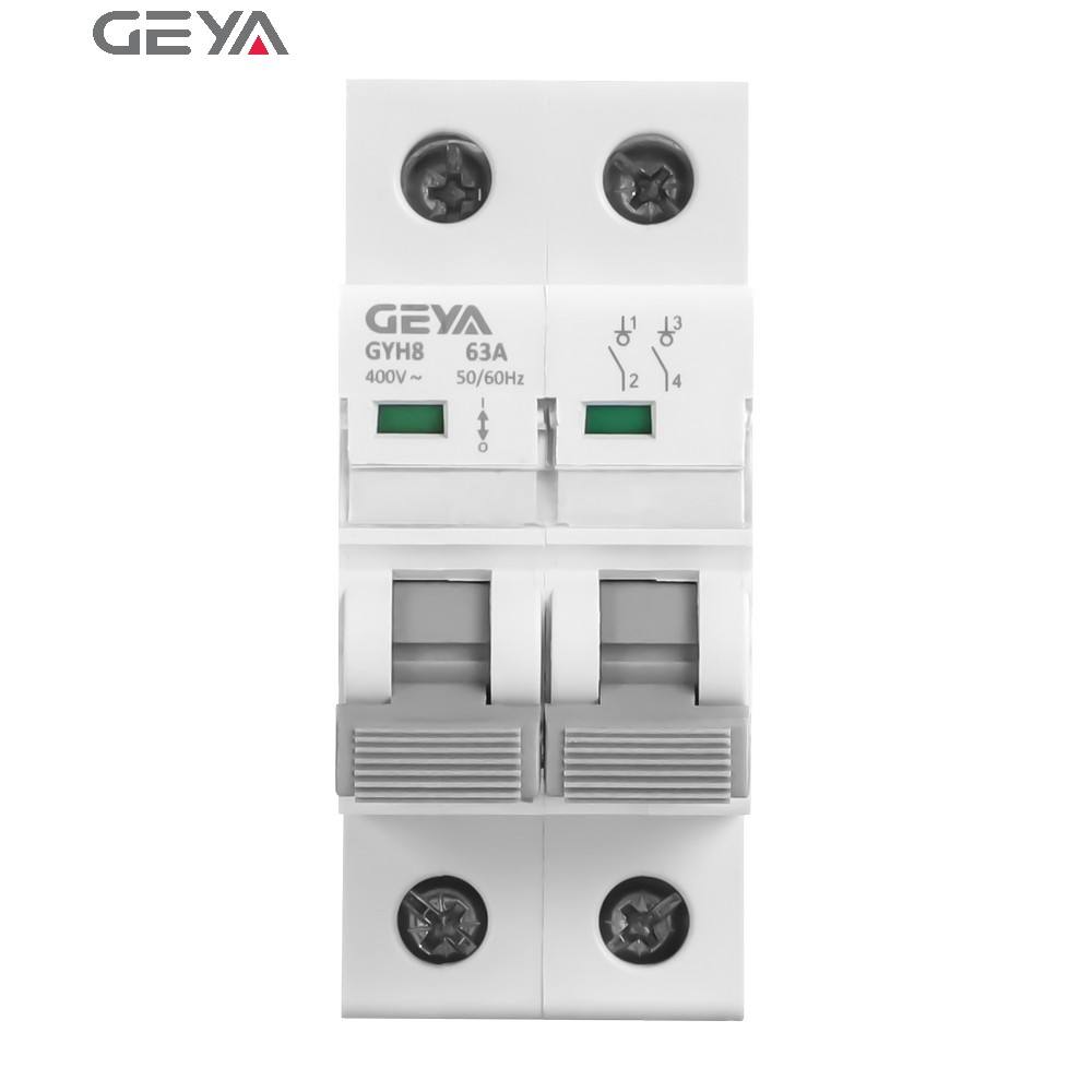 GEYA GYH8 32A 40A 50A 63A 1P 2P 3P 4P  Isolating air Isolator Main Switch Mould case Switch Disconnector Din Rail IEC Standard