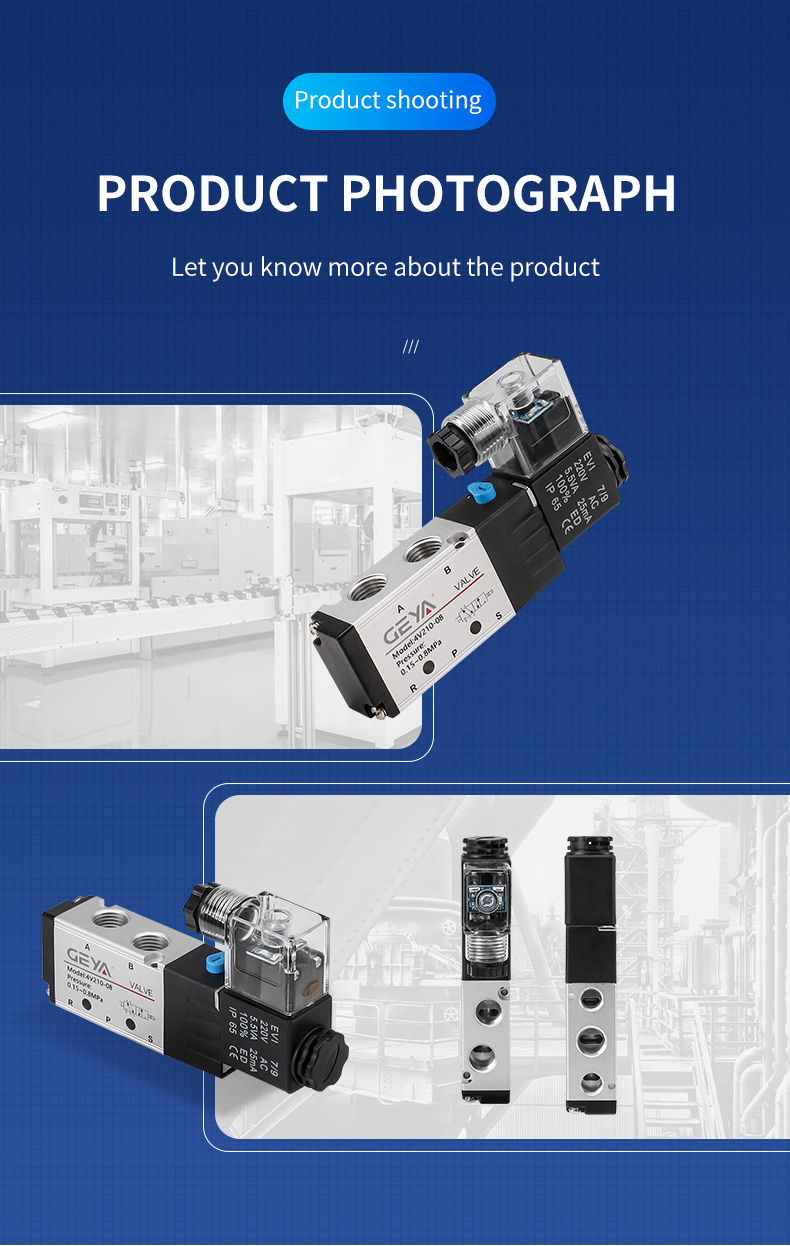 GEYA Pneumatic Solenoid Control Valve 5 Way parker Pneumatic Electric air Solenoid Valve 4v210