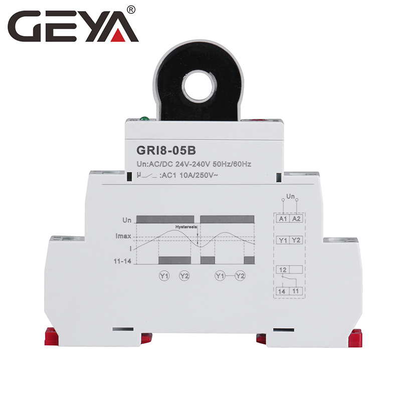 GEYA GRI8-05 AC or DC Current Control Balance Relay 2A-20A AC24V-240V Overcurrent Undercurrent Protection Relays