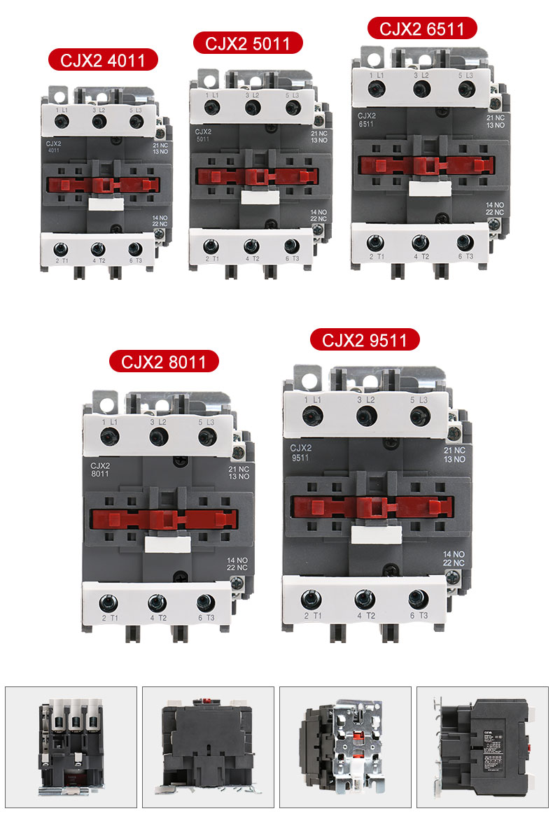 GEYA CJX2-1810 LC1D-1810 IEC 60947-1 9-95A 3P 4P Magnetic 3 Phase AC Power Contactor Cjx2 18 Price 24V-440V Lc1 D1810 Contactor