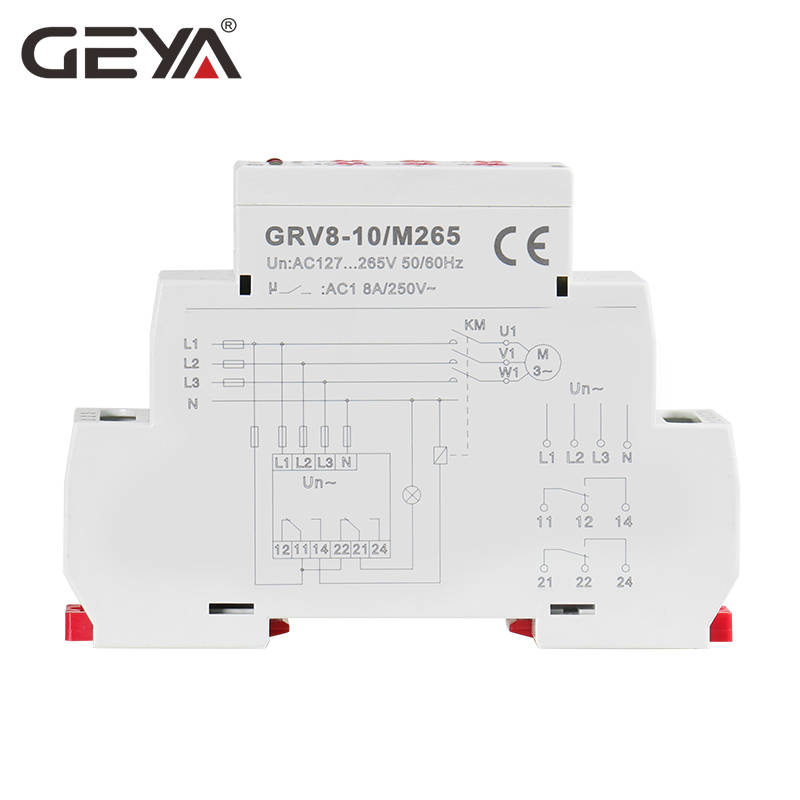 GEYA GRV8-10 NEW 36mm Width 3 Phase Voltage Monitoring Relay with Reset Time 0.1s-10s Over Under Voltage Relays
