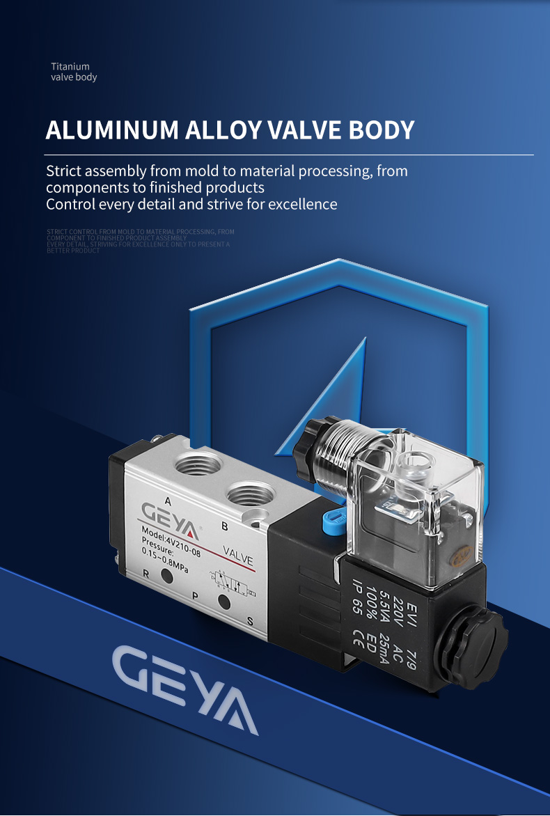 GEYA Pneumatic Solenoid Control Valve 5 Way parker Pneumatic Electric air Solenoid Valve 4v210