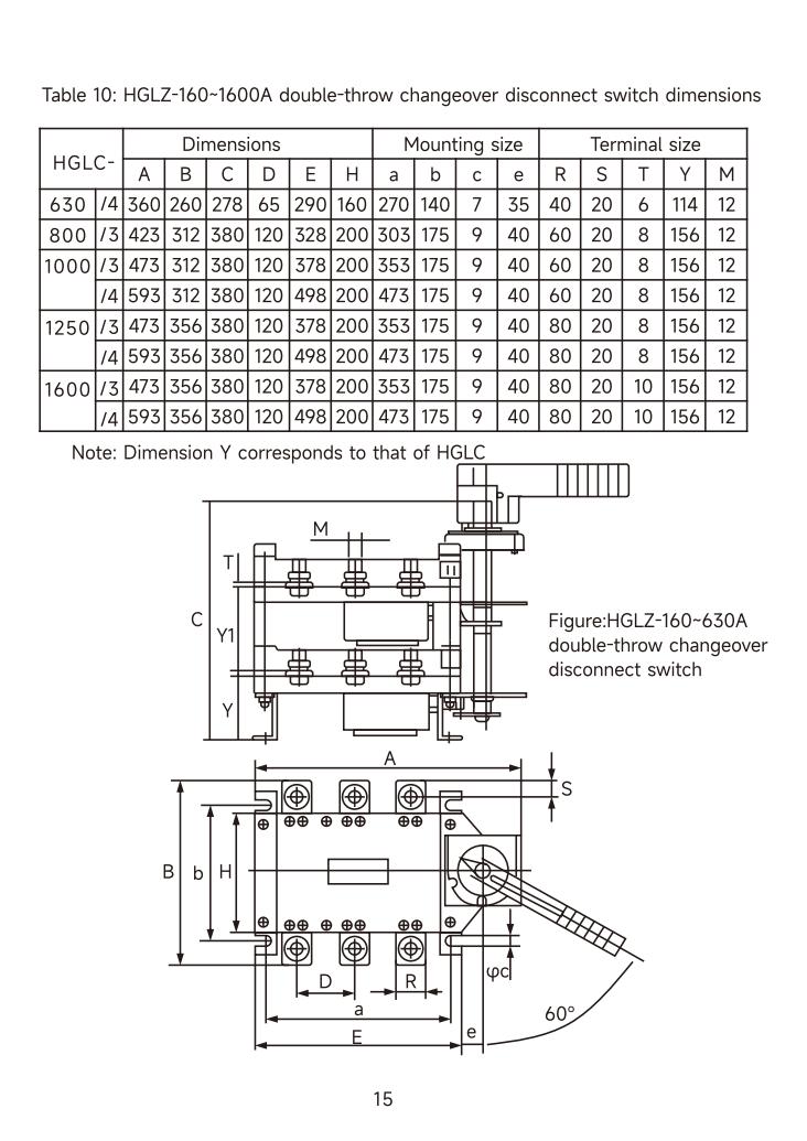 GEYA HGL Factory Price Direct Selling Three Phase Hangeover Load Isolation Switch 3p/4p Manual