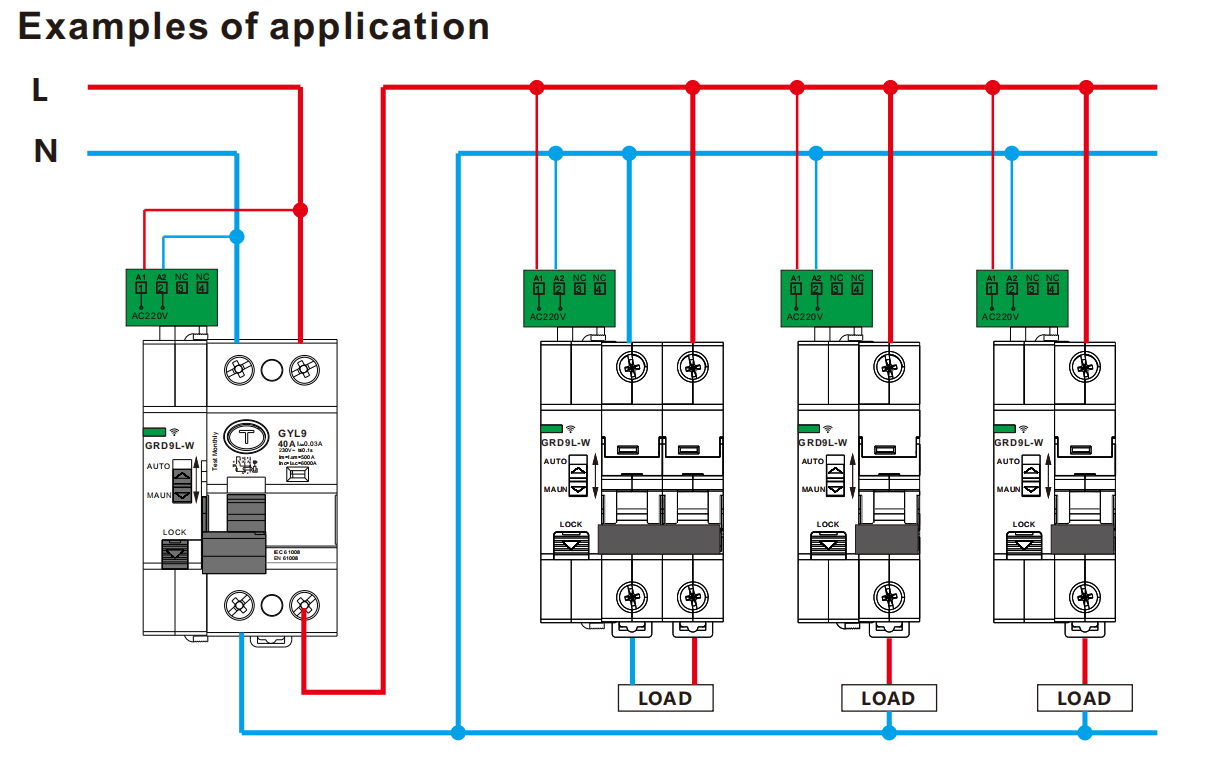 GEYA MCB/RCCB/RCBO Controlled by WiFi Instruction Manual Auto Recloser Mcb Circuit Breaker 2P 40A 30mA/100mA