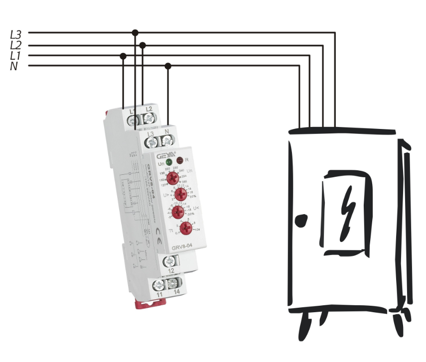 GEYA GRV8-04D Power Protection Relay Three Phase Voltage Monitor Sequence Control Relays