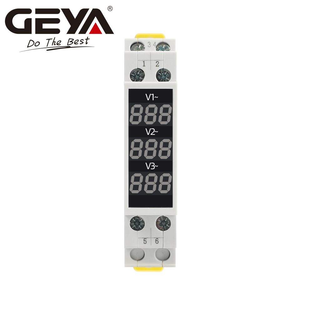GYEA NA-3P 1-100A 220-380V AC Three Phase Ammeter Voltage Protector