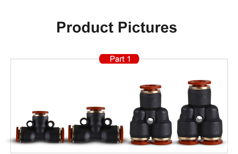 GEYA Y Type Pneumatic Rapid air Connector Fitting Tee Female Thread Connector 3 Way Air Coupler Quick Connector