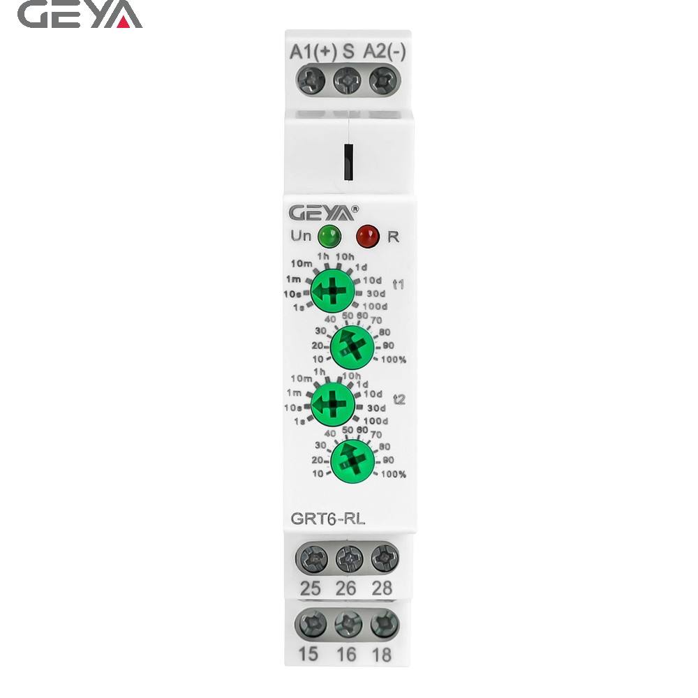GEYA Time Delay Relays Right-Left Inverser GRT6-RL AC/DC24V~240V Module Din-Rail Mounting for Auto Use Miniature Power Relay