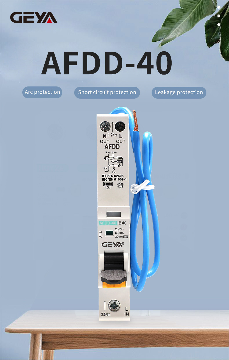 GEYA AFDD5-40 Arc Fault Circuit Breaker Afdd Rcbo Afci protection with Leakage