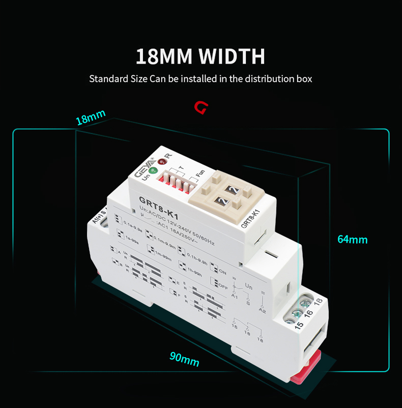 NEW ARRIVAL GEYA GRT8-K Digital Setting Timer Relay AC DC 12V 24V 220V 230V Multifunction Time Delay on off Relay