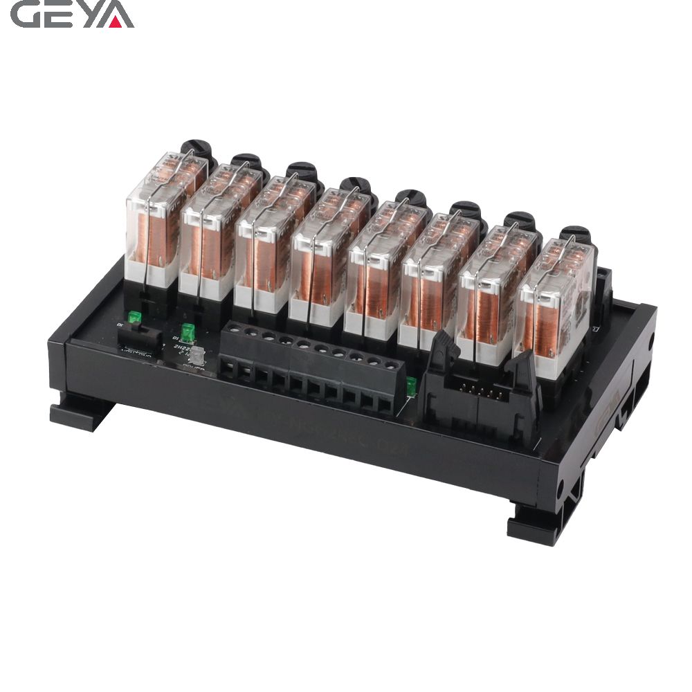 GEYA FY-NGG2R-8C+Fuse Channel Relay Module for PLC Controller SPDT PLC Relay 12VDC 24VDC