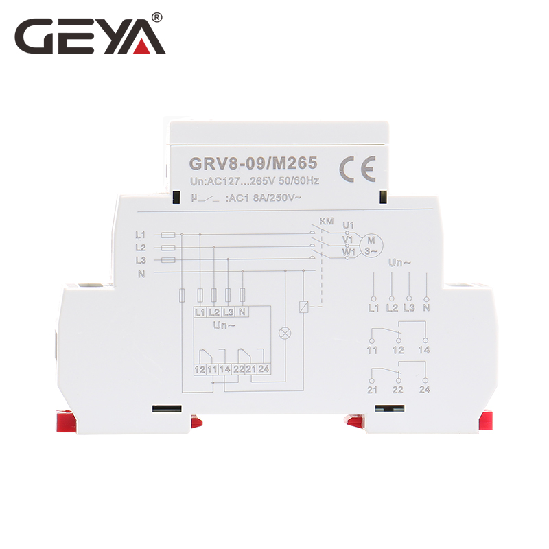 GEYA GRV8-09 Phase Sequence Relay Phase Failure Relay 8A 2SPDT 36mm Width Phase Monitoring Device 36mm Width