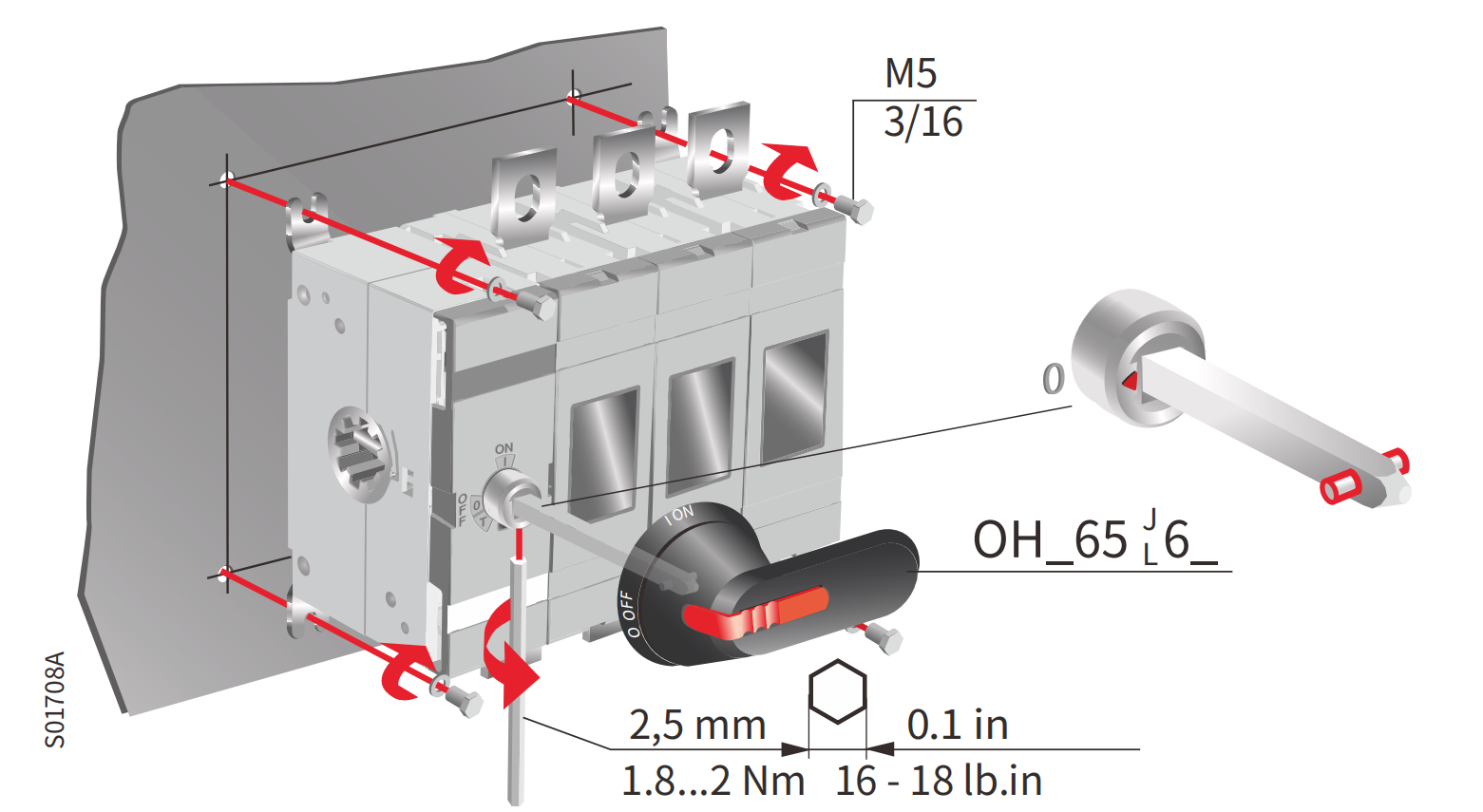 GEYA High Quality OTG-125F4 6-125A 3P/4P CE Electrical Switch/MTS/ Changeover Switch Power Isolator Switch Supplier