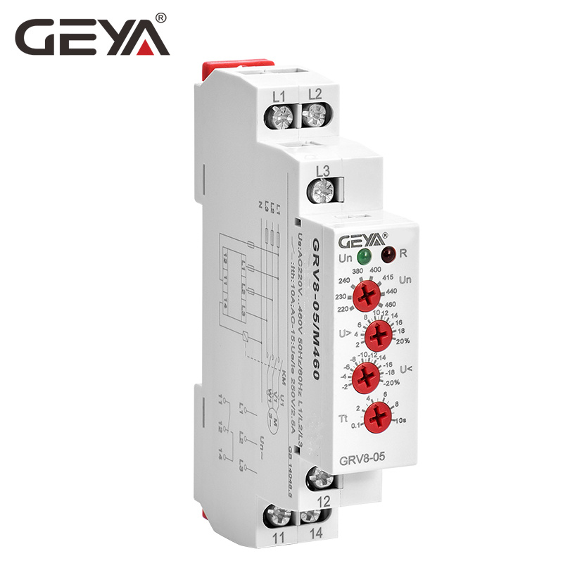 GEYA GRV8-05D M265 127V-265VAC and Current Relays Under Voltage Relay Voltage 3 Phase Voltage Relay