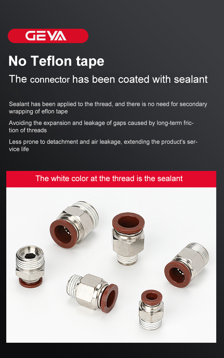 GEYA PC Thread Pneumatic Connector Pneumatic Connector air Hose Pneumatic Fitting Quick Connector Metal