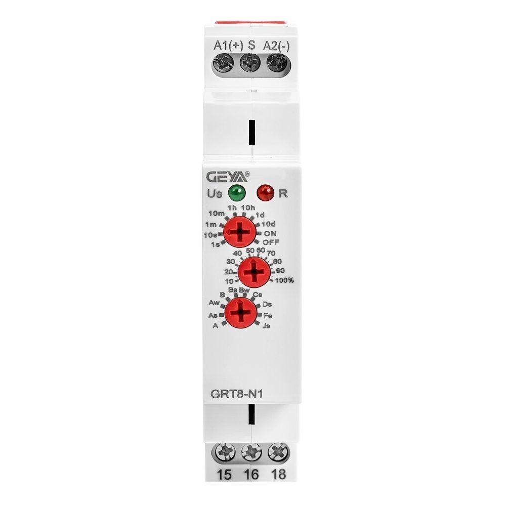 GEYA GRT8-N1 1SPDT AC230V AC/DC12V-240V Chinese Timer Relay Extended Multifunction Time Relay for Light Motor Pump