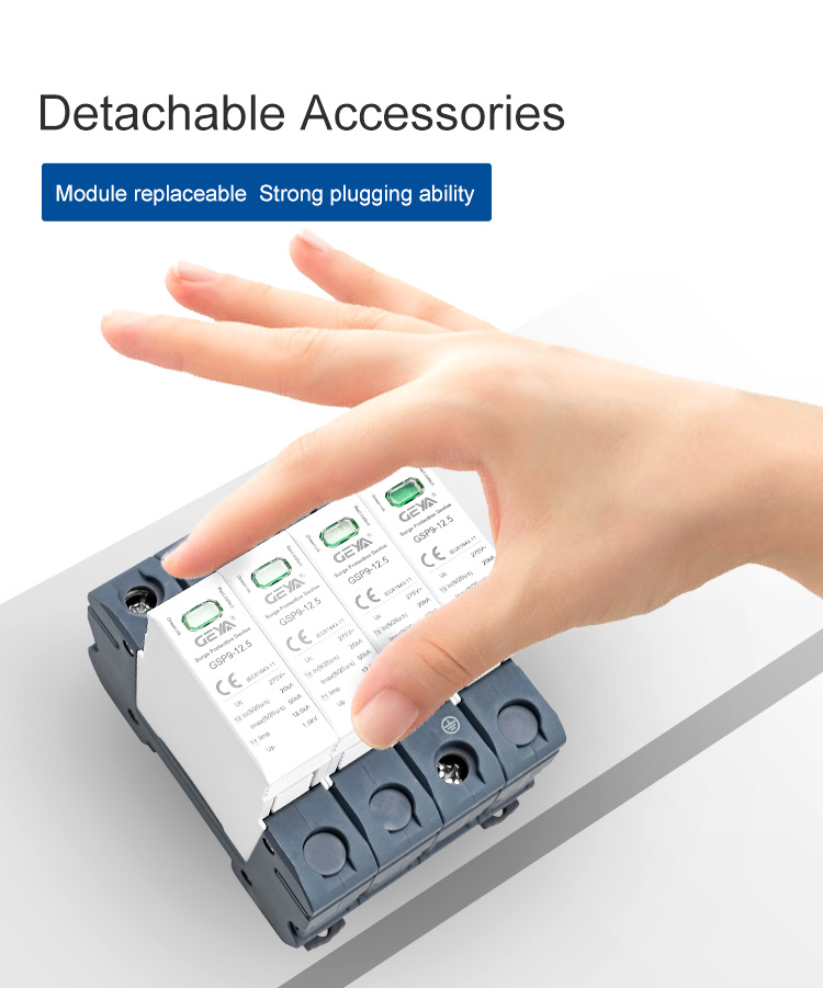 GEYA GSP9-12.5 1P+N 12.5KA SPD Surge Protective Device  5v Surge Protective Device