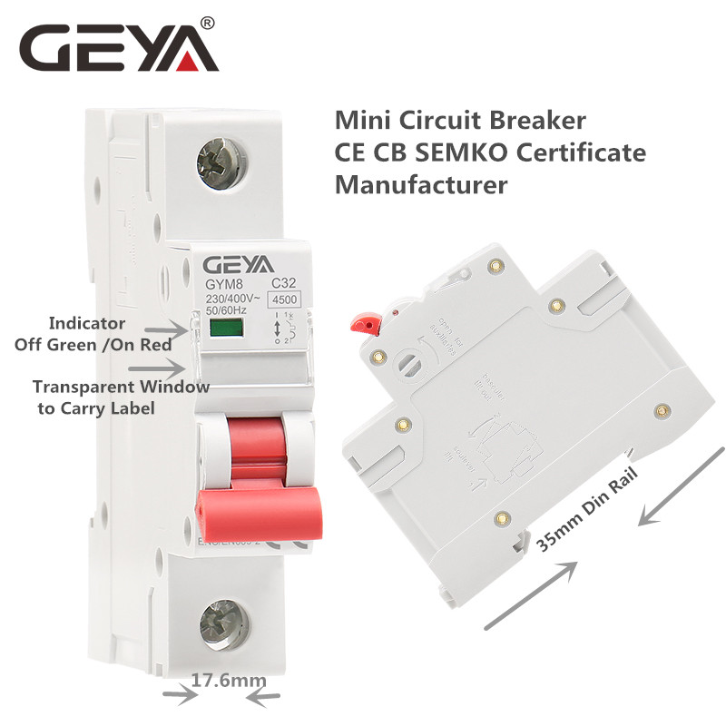 GEYA GYM8 1P 32-40A 40A MCB Miniature Circuit Breaker Finder All Types of Circuit Breakers