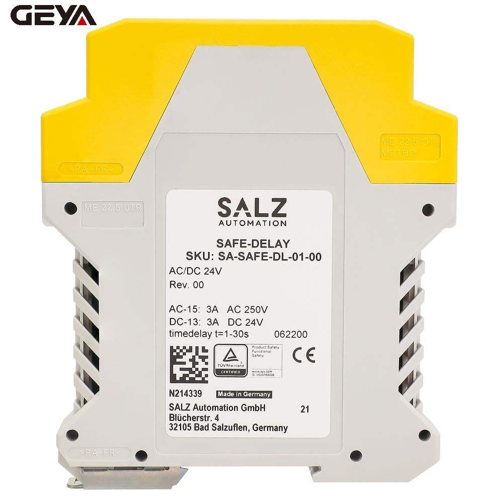 GEYA Industrial Automation Emergency Stop Normally Closed DC/AC 24 V +/- 10 % Gate Low Voltage Starter Safety Relay for Dc Motor