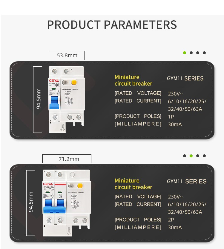 GEYA 1P+N 32A 4.5KA 6KA RCBO Residual Current Circuit Breaker With Over-current Protection MCB RCCB RCBO