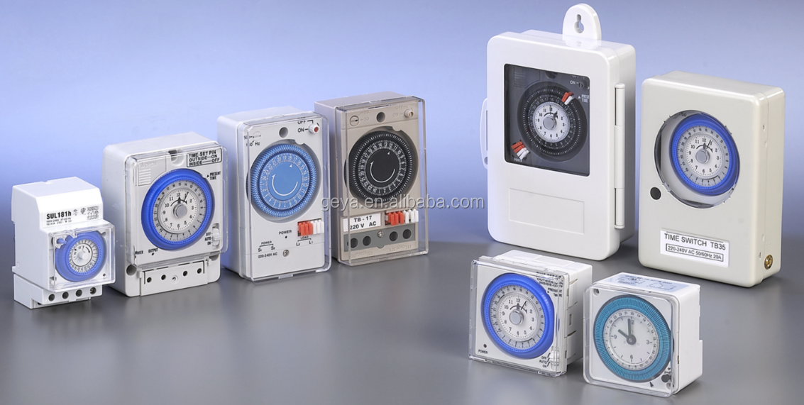GEYA TB37 Mechanical Din Switch Timer 110V or 220V 15 Minute Adjustable Timer Manual or Automatic Control