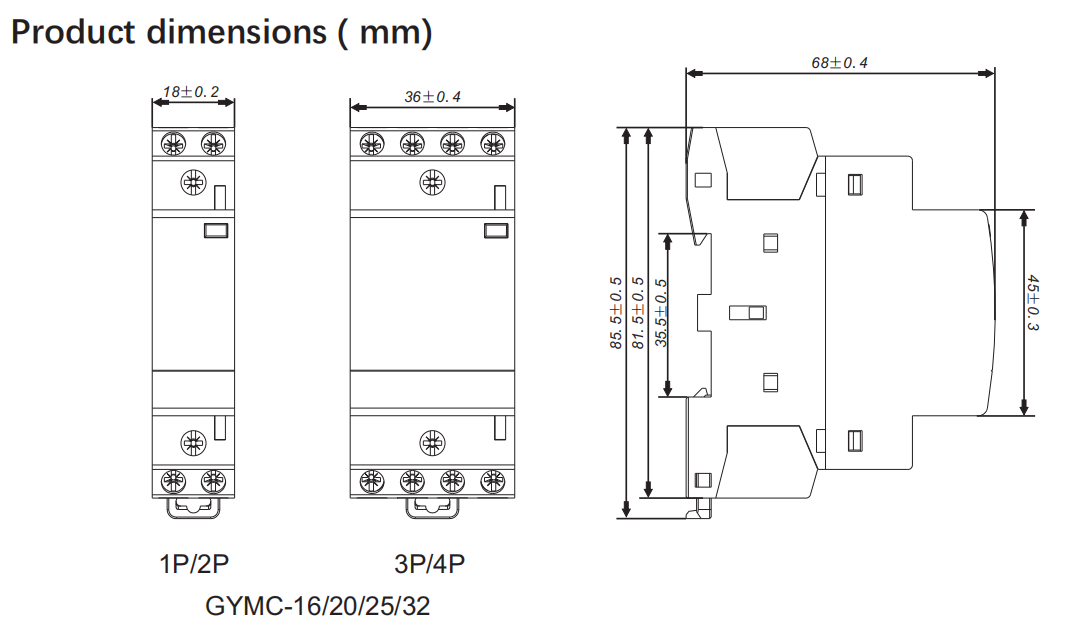 GEYA Charging Station MUTE Silent Contactor Modular Ac Contactor 230v Contactor