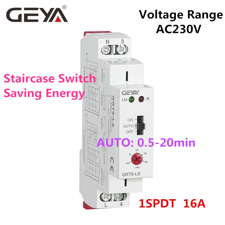 GEYA GRT8-LS 16A Staircase Timer Switch Street Light Timer Switch Timer Electric Staircase Light Time Switch