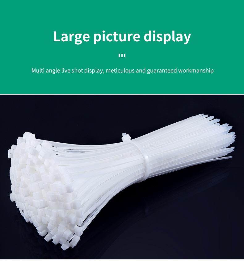 GEYA Wholesale Factory Good Quality Self-Locking Black and White Nylon66 Plastic Wire Tie Nylon Cable Tie Zip Ties