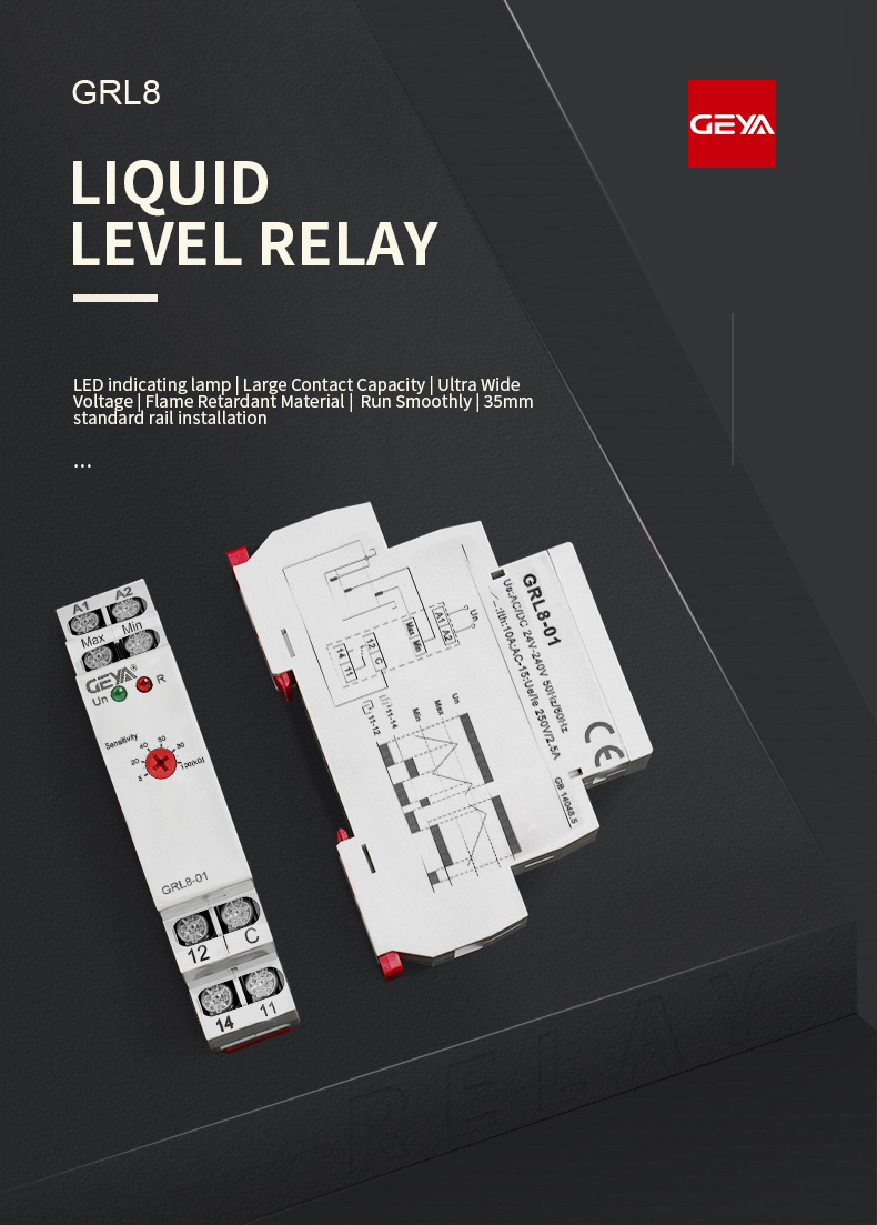 GEYA GRL8-01 AC DC 24V~240V Water Pump Timer Liquid Level Switch Water Level Float Switch 10A Level Switch