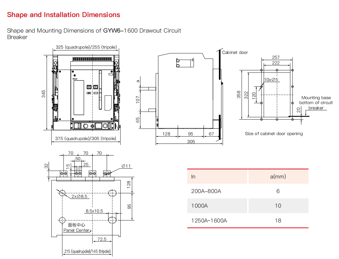 GEYA General Electrical 400a Acb Breaker Drawer Type Frame-type Circuit Breakers Wenzhou Universal air Circuit Breaker Price