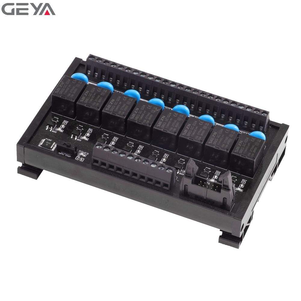 GEYA FY-T73-8C DIN Rail Panel Mount 8 Channel Interface Relay Module 5V 12V 24V AC DC 1NO1NC