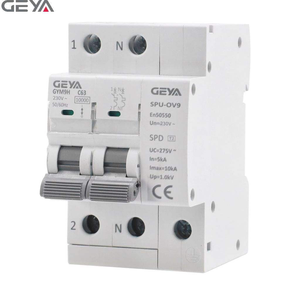 GEYA POP-2P 16-25A High Quality Type Surge Protector Devices  Material SPD Accessories MCB Circuit Breaker