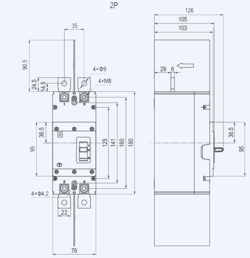 GEYA GRM3DC-250HU-3P 63A-250A DC1500V High Quality Low Voltage Three Pole Molded Case Circuit Breaker MCCB/DC Circuit Breaker