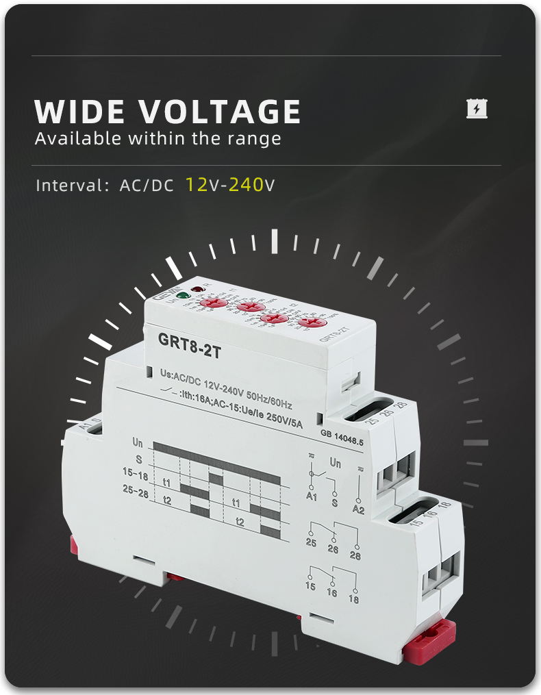 GEYA TOP 10 Relay Factory Online Shopping GRT8-2T Double Delay Time Relay AC230V 2 Delay on Electronic Relay OEM/ODM