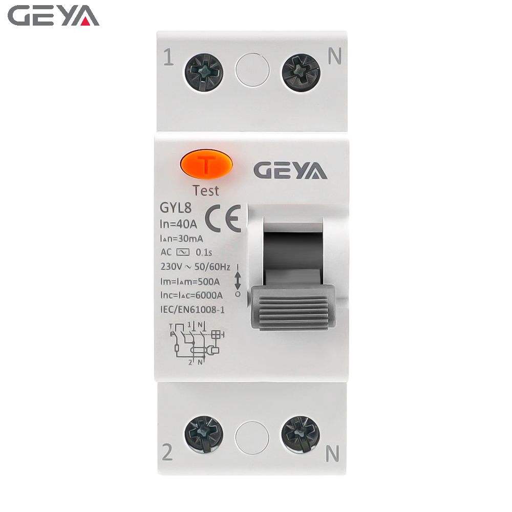 GEYA GYL8 CE CB Approved Factory Price Hot Sale 2 Pole Earth Leakage Circuit Breaker 63A
