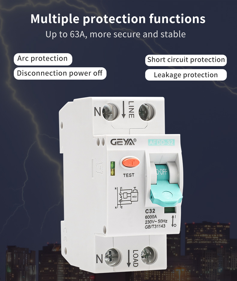 GEYA AFDD-32 Arc Fault Circuit Interrupter AFDD AFCI Breaker Protector