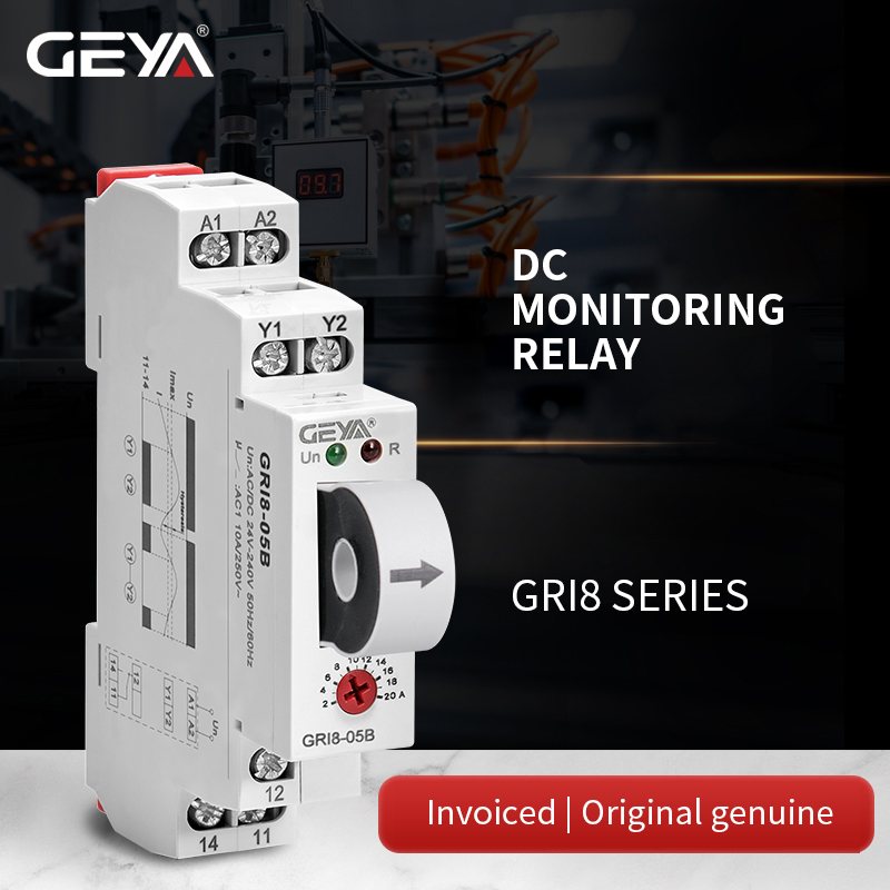 GEYA GRI8-05 AC or DC Current Control Balance Relay 2A-20A AC24V-240V Overcurrent Undercurrent Protection Relays